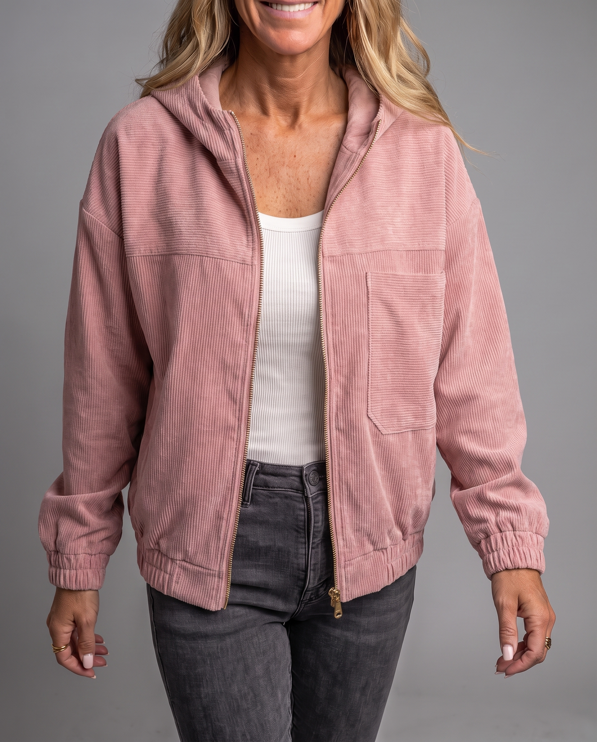 Lina Giacca Velluto con Zip