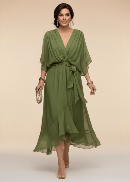 Tinker Vestido Chiflón con Cuello V