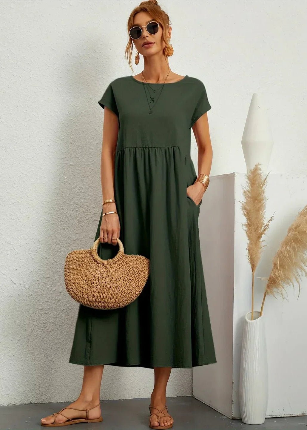 Gabriella Vestido Midi Fluido