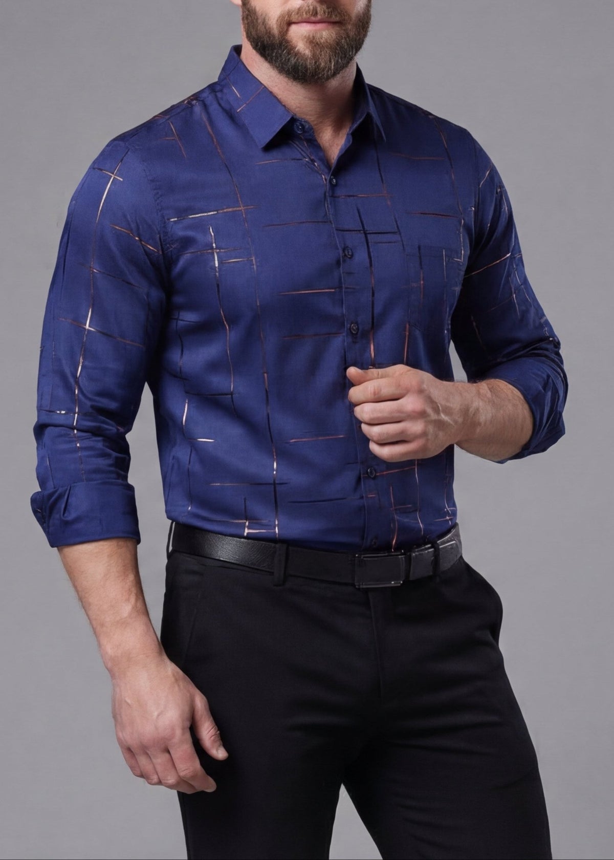 Braun Camisa Corte Ajustado