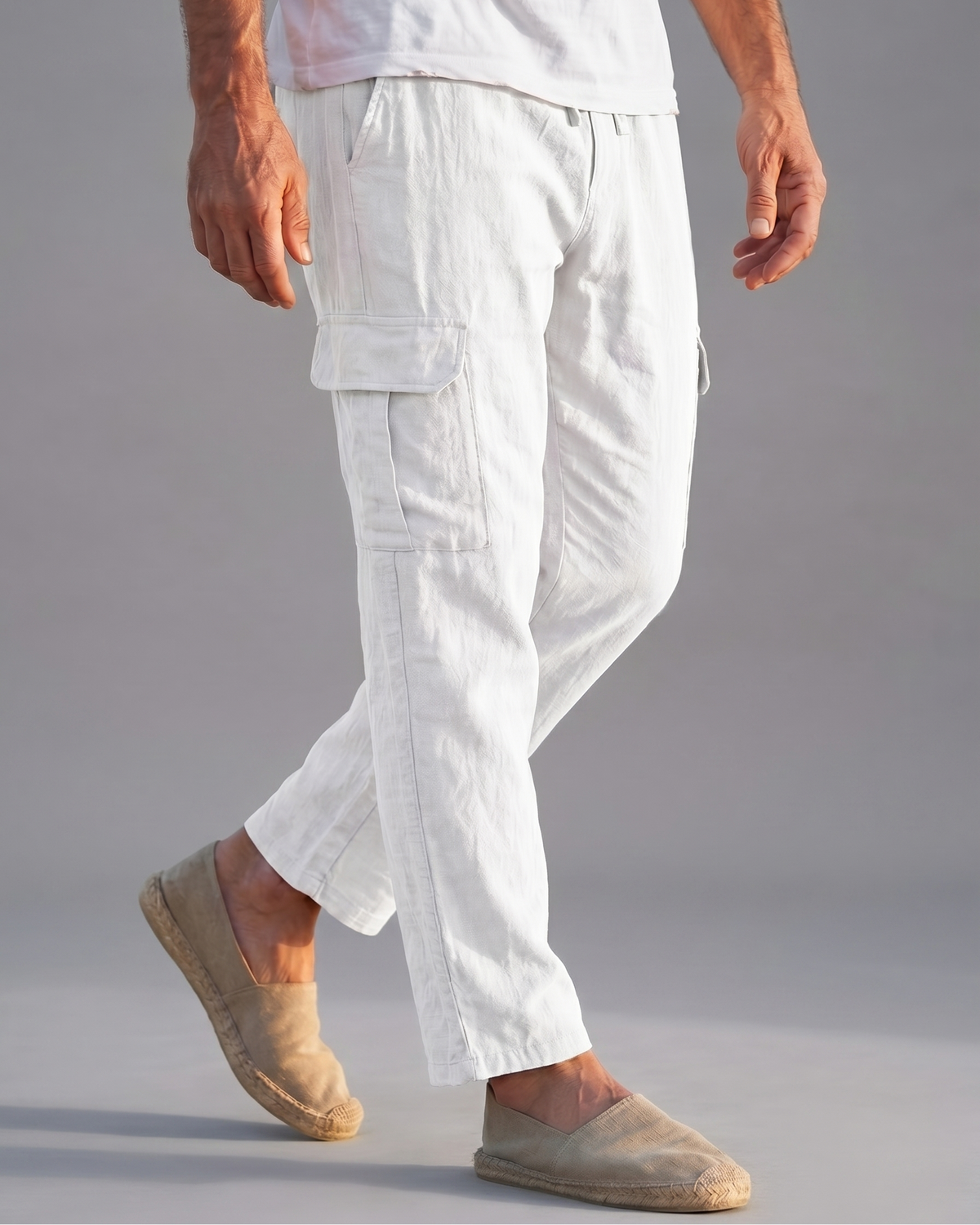 André Pantaloni Cargo Lino