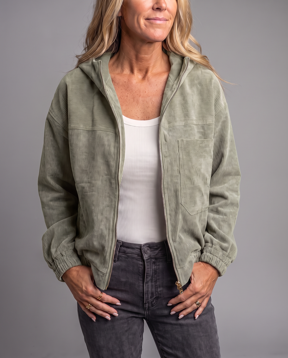 Lina Giacca Velluto con Zip
