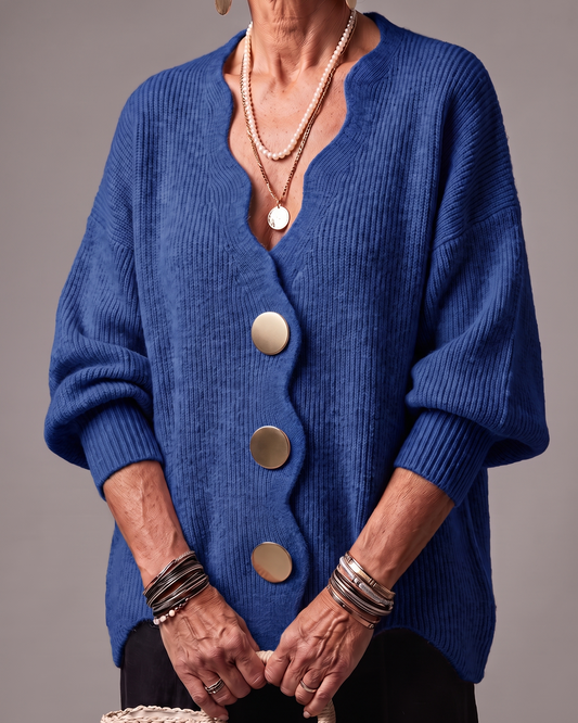 Bianca Cardigan Bottoni Metallici